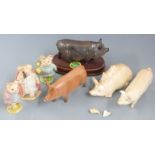 A quantity of Beswick and other ceramic pigs