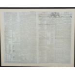 Reproduction framed 1785 newspaper, framed and glazed, 46 x 60cm