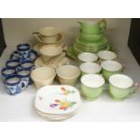 Art Deco Myott and Son cups and saucers, Royal Winton part tea set and Booths cups and saucers