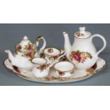 A collection of Royal Albert Old Country Roses miniature teaware etc