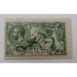 Great Britain 1913 £1 green Seahorse, unmounted mint