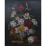 A Hoffmann (20thC), oil on board still life summer flowers, 56 x 46cm, in ornate gilt frame