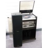 Technics stacking music system comprising SL-B210 turntable, SU-215 amplifier, M205 tape deck and