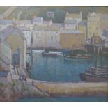 Ethel L Rawlins (1877-1962) oil on board 'A Cornish Harbour', signed lower right, 35 x 40cm,