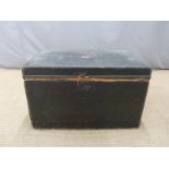 A 19thC studwork trunk W68 x D46 x H42cm