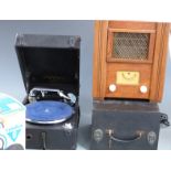 Columbia 'Viva Tonal Grafonola' vintage portable wind up record player, boxed Bell and Koon