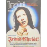 Time Out framed Easter 1998 edition poster featuring Marilyn Manson, 70 x 50cm