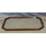 Mahogany and glass dining tray