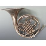 JR Lafleur and Son Ltd silver plated French horn, serial no 51868, retailed by Boosey and Hawkes