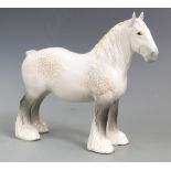 Beswick Shire horse in dappled grey colourway, H21cm