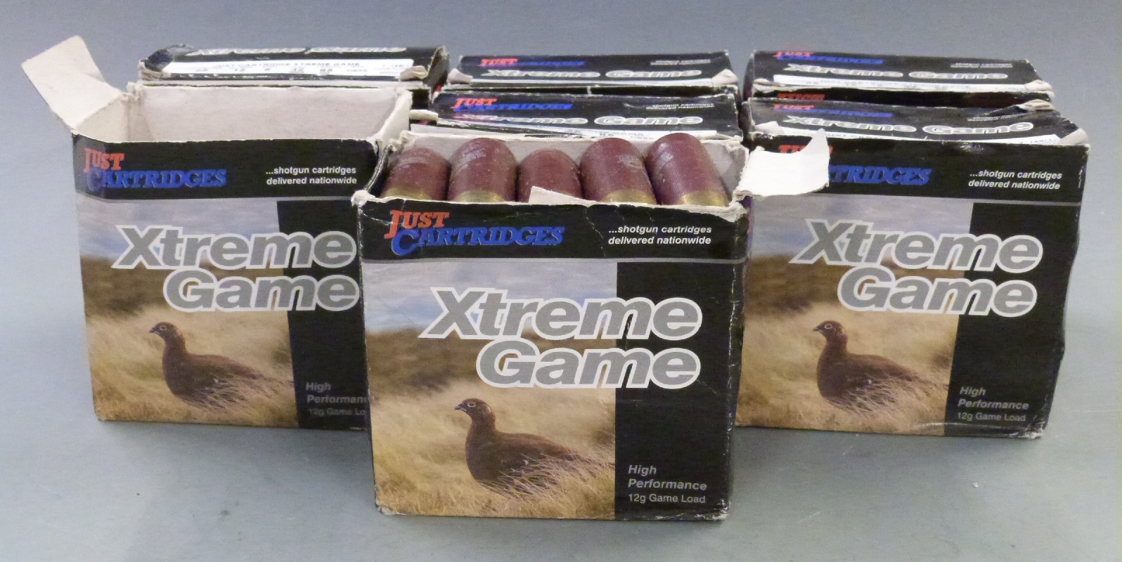 One-hundred-and-sixty-four Xtreme Game 12 bore shotgun cartridges, in original boxes. PLEASE NOTE