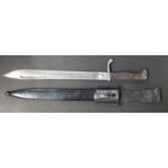 German 1898/05 pattern bayonet later type with trimmed muzzle ring and flashguard, some clear