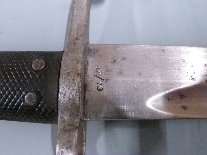 British 1856/58 pattern sword bayonet with some clear stamps, 58cm fullered yataghan blade, with - Image 9 of 9