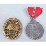 German Third Reich Nazi wound badge together with an Eastern Front 1941-1942 medal