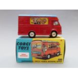 Corgi Toys diecast model Chipperfields Circus Mobile Booking Office with red body, blue roof and