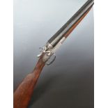 W J Jeffrey & Co 12 bore side by side hammer action shotgun with named and engraved lock, engraved