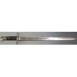 British 1875 pattern volunteer sawback sword bayonet Alex Coppell makers, with 46.5cm sawback