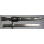 German 88/98 pattern Ersatz all steel version of the 98/05 'butcher' bayonet, with grooved hilt,