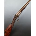 Samuel Ebrall 12 bore side by side hammer action shotgun with named and engraved lock, engraved