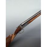 AYA Yeoman 12 bore side by side shotgun with chequered grip and forend, double trigger and 28 inch