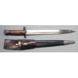 British 1888 pattern bayonet, Mk3 with some clear stamps to ricasso and stamped 78 to grip, 30cm