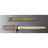 German Ersatz all steel bayonet stamped 2812 to crosspiece with 25cm fullered blade and scabbard