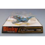 Dinky Toys diecast model R.A.F. Dominie aeroplane, 728, in original bubble packed box.