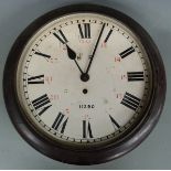 BR railway dial wallclock with single fusee movement, marked to dial BR 11290, overall diameter