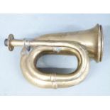 Veteran or vintage car bulb horn trumpet, to suit bulkhead mounting, length 23cm