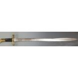 British Sappers/ Miners 1855 pattern Lancaster sword/bayonet with brass pommel and crossguard and