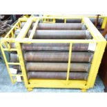 Military transportation crate of 4.5 inch Mk8 gun shell storage tubes. Consigned by a Royal Navy