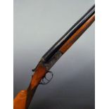 Laurona 16 bore side by side shotgun with engraved lock, trigger guard, underside and top plate,