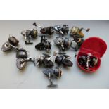 Thirteen mainly Intrepid fixed spool fishing reels including one boxed, early examples and a '