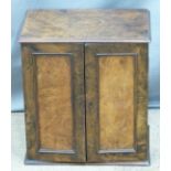 Victorian burr walnut cabinet, drawer within, W38 D26 H42cm