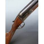Essex 12 bore side by side shotgun with engraved locks, trigger guard underside and top plate,