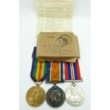 British Army WWI medals comprising War Medal and Victory Medal named to 2130 Pte H Naylor RAMC