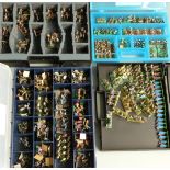 A very large collection of 25mm scale hand painted white metal war gaming soldiers.