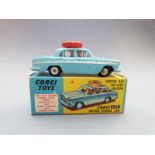 Corgi Toys diecast model Austin A60 De Luxe Saloon Corgi Motor School Car, with pale blue body,