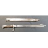 German 1898/05 pattern bayonet later type with muzzle ring trimmed and flashguard, clear stamps,