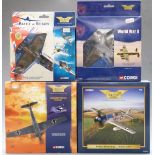 Four Corgi The Aviation Archive diecast model aeroplanes Flying Aces limited edition 1:72 scale