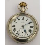 British Railways Scottish region Selex keyless winding open faced pocket watch with subsidiary