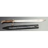 German 1898/05 pattern sawback bayonet, early type with part muzzle ring and no flashguard, 37cm