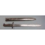 German 88/98 pattern Ersatz all steel version of the 98/05 'butcher' bayonet with, 35cm fullered