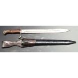 German 1898/05 pattern bayonet early type with part muzzle ring and no flashguard, some clear