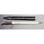 German 1898/05 pattern sawback bayonet, later type with trimmed muzzle ring and flashguard, some