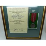 Two German medals comprising a WWII Eastern Front example and a WWI Veterans Medal, both mounted and
