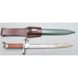 Austrian 1895 pattern bayonet with stamp to ricasso, belt loop and downswept quillon, 25cm