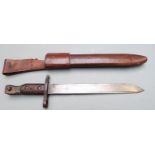 Canadian M1910 pattern knife bayonet for the Ross rifle with clear stamps to pommel, 25cm unfullered