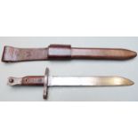 Canadian M1910 pattern knife bayonet for the Ross rifle with clear stamps to pommel and hilt
