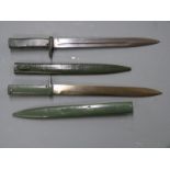 Two German 88/98 pattern Ersatz all steel bayonets, both with 31cm blades, one with acceptance stamp
